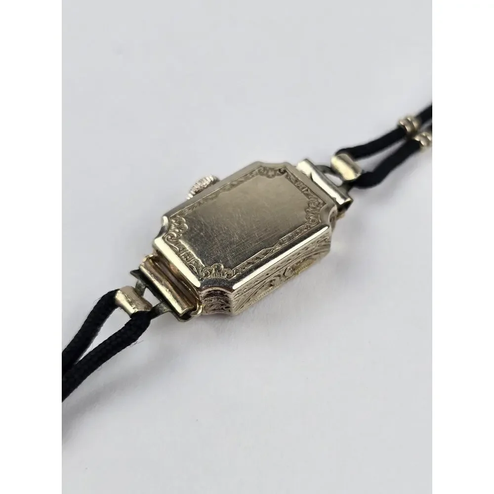 Altair 14k white gold ladies mechanical watch Jos. Boillat 17j Wind-Up Working